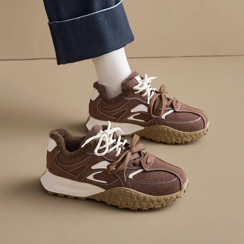 AGSDON Warm Height Increasing Low-Top Casual Shoes Women's-10