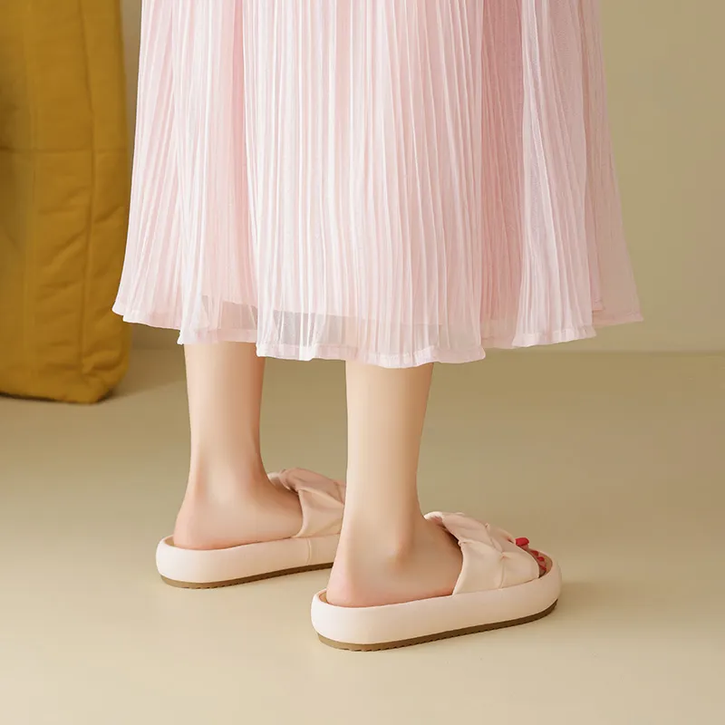 AGSDON Slide Slippers Women's Beige/Pink/Yellow-13