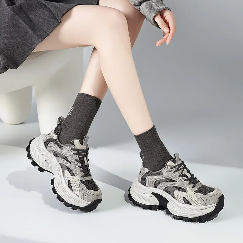 AGSDON Height Increasing Low-Top Chunky Sneakers Women's-2