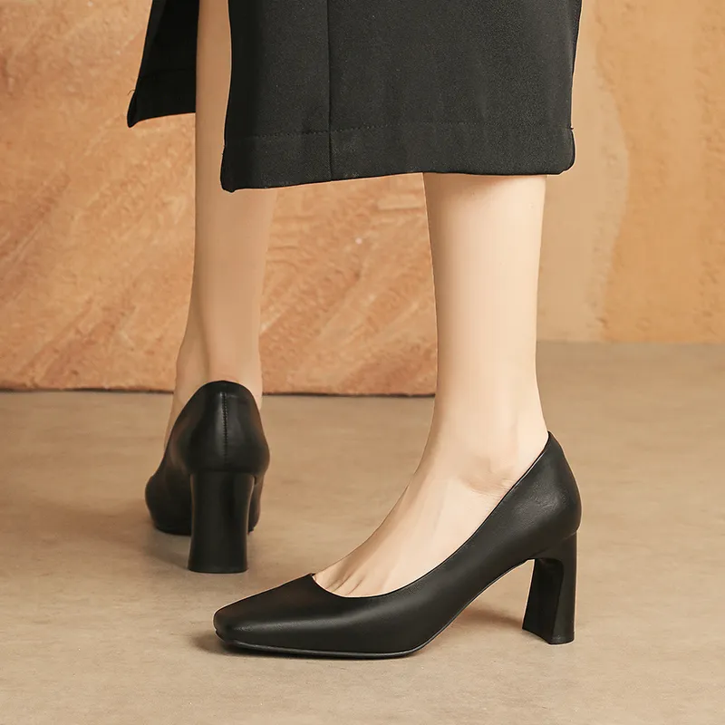 AGSDON Chunky Heel High Heels 7.5cm Women's-3