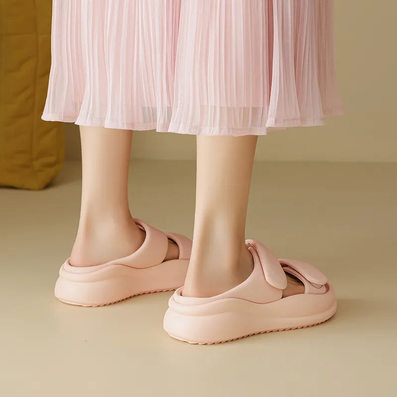 AGSDON PVC Polyvinyl Chloride Quiet Slip Resistant Slide Slippers Women's-10