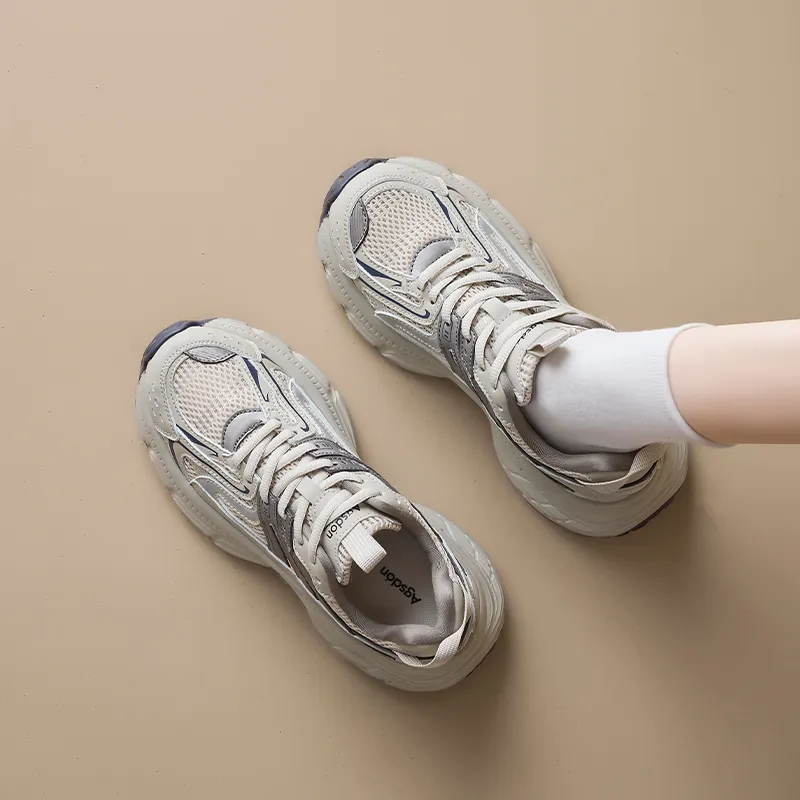 AGSDON Height Increasing Low Top Chunky Sneakers 4cm Unisex-5