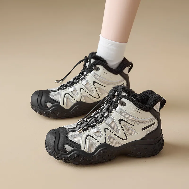 AGSDON Warm Height Increasing Slip Resistant High Top Hiking Shoes Women's-4