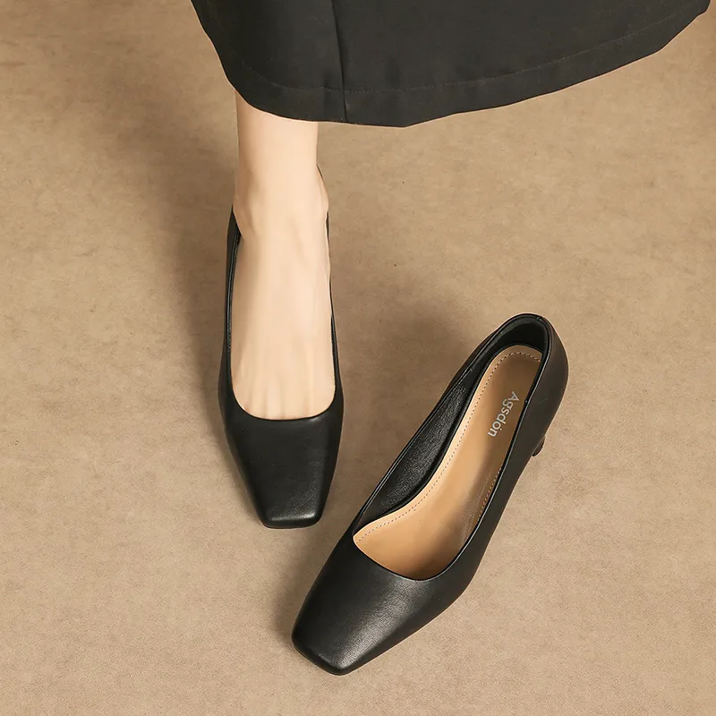 AGSDON Chunky Heel High Heels 7.5cm Women's-2