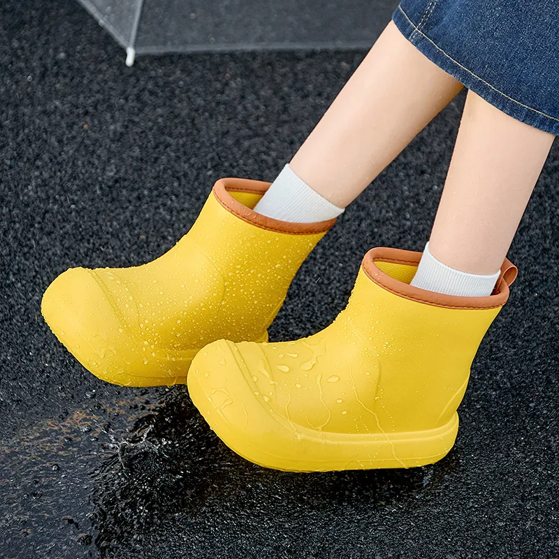 AGSDON Rain Boots Women's Gold/Light Yellow-10