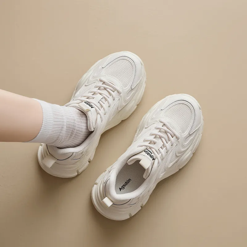 AGSDON Breathable Low Top Chunky Sneakers 6cm Women's-4