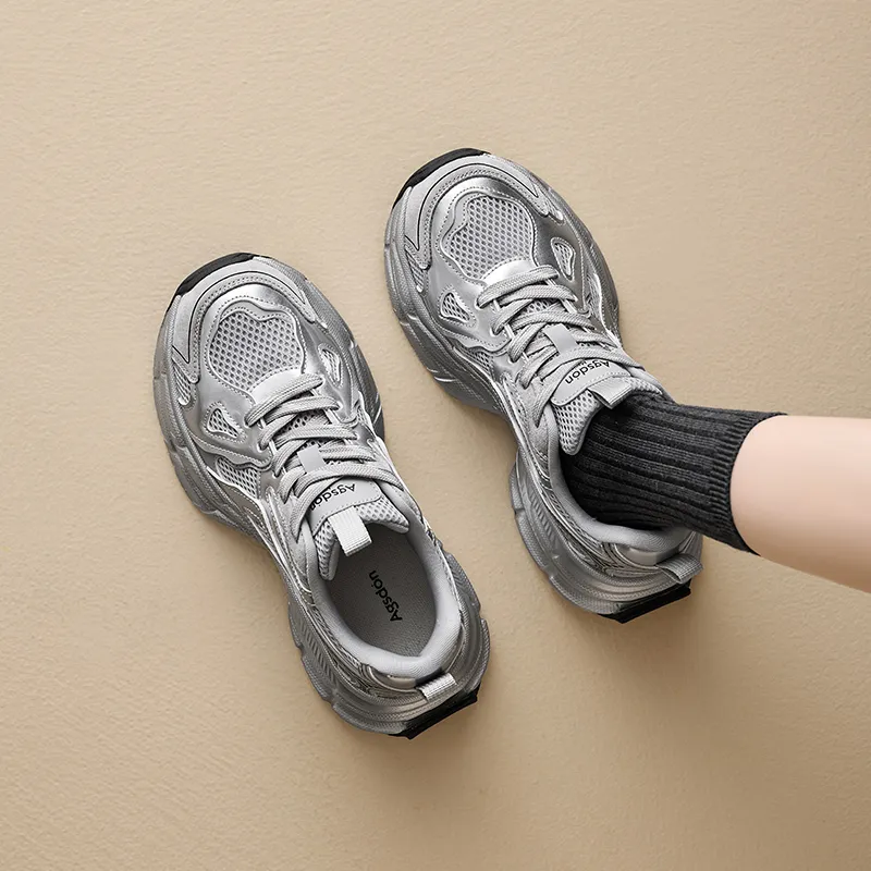 AGSDON Breathable Low-Top Chunky Sneakers Women's-11