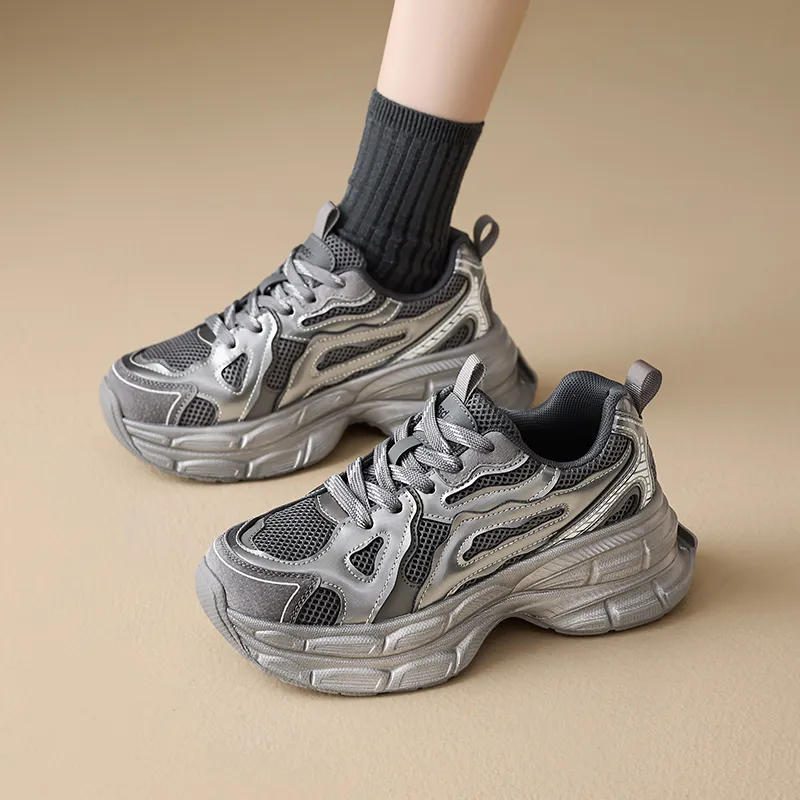 AGSDON Breathable Low-Top Chunky Sneakers Women's-5
