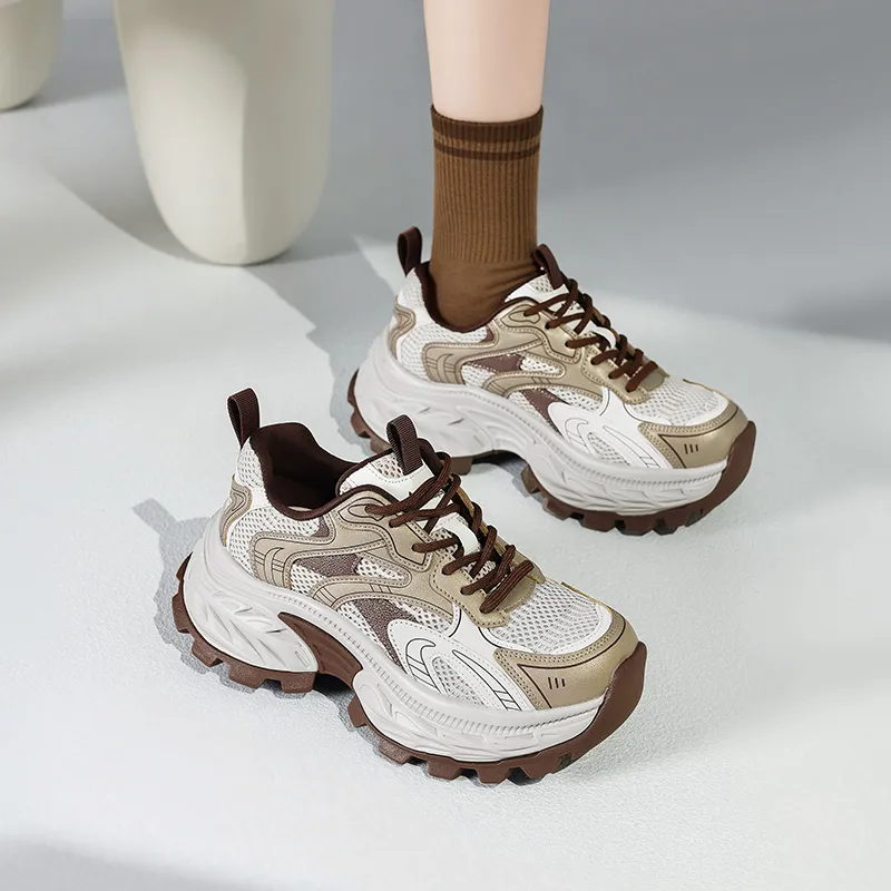 AGSDON Height Increasing Low-Top Chunky Sneakers Women's-11