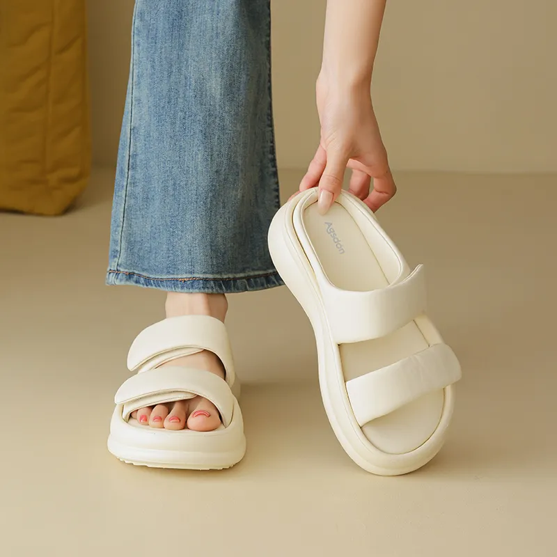 AGSDON PVC Polyvinyl Chloride Quiet Slip Resistant Slide Slippers Women's-4