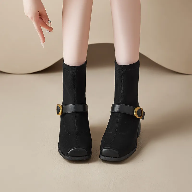 AGSDON Ankle Boots Women's Black/Brown-5