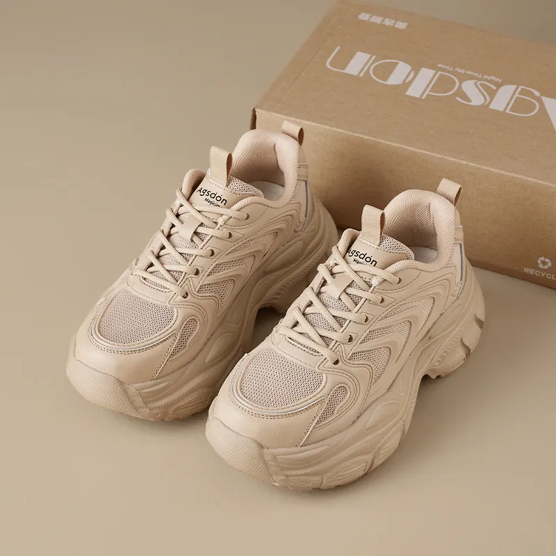 AGSDON Breathable Low Top Chunky Sneakers 6cm Women's-13