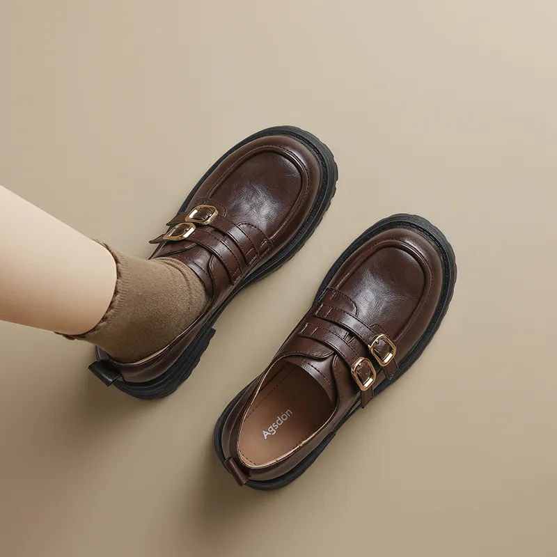 AGSDON Loafers Women's Black/Brown-12