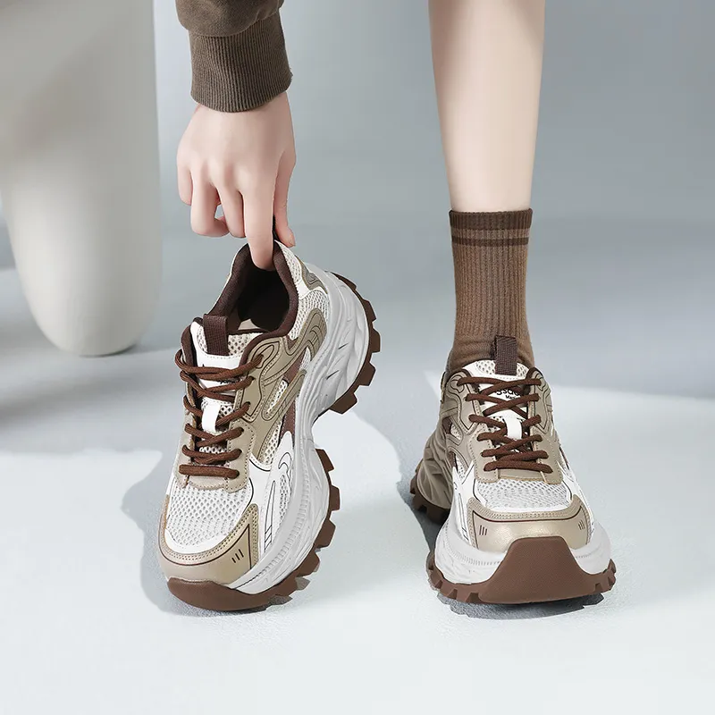 AGSDON Height Increasing Low-Top Chunky Sneakers Women's-10