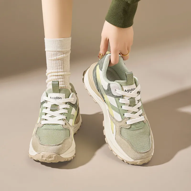 AGSDON Height Increasing Low-Top Casual Shoes Women's-9