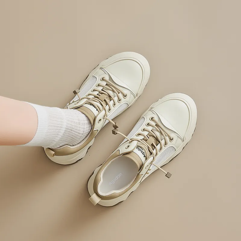 AGSDON Breathable, Height Enhancing, Lightweight Low Top Casual Shoes Women's-6