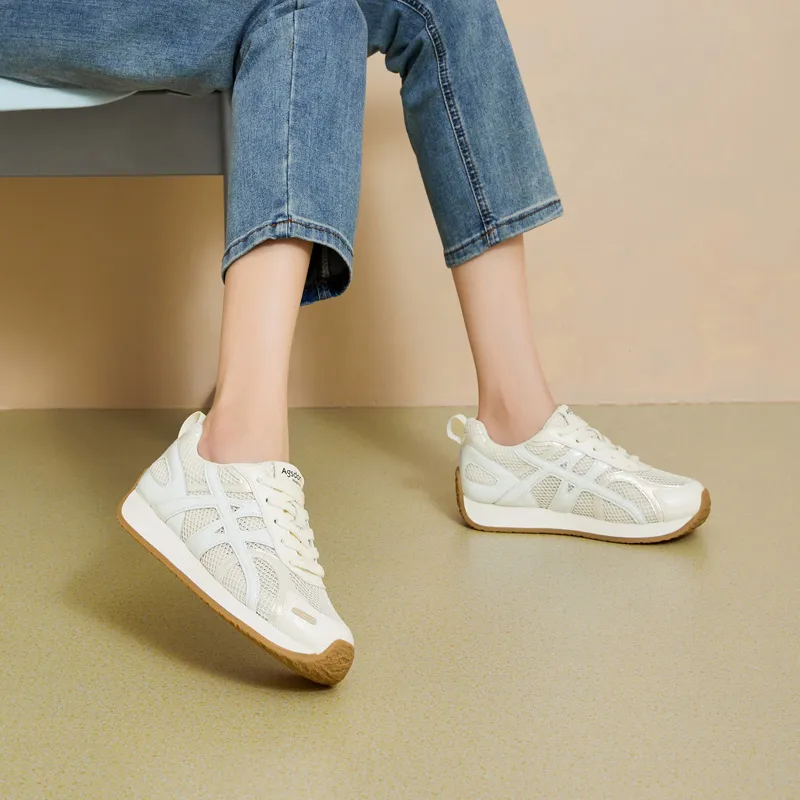 AGSDON Lightweight And Breathable Low Top Casual Shoes Women's-5
