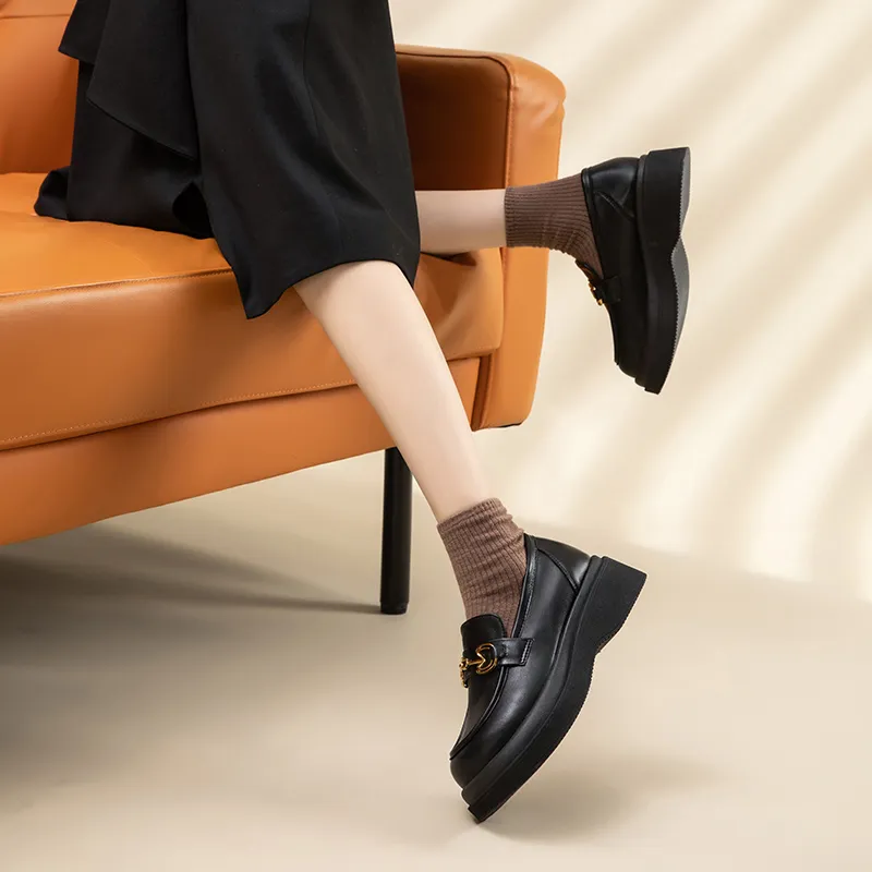 AGSDON Loafers Women's Black/Beige Apricot-3