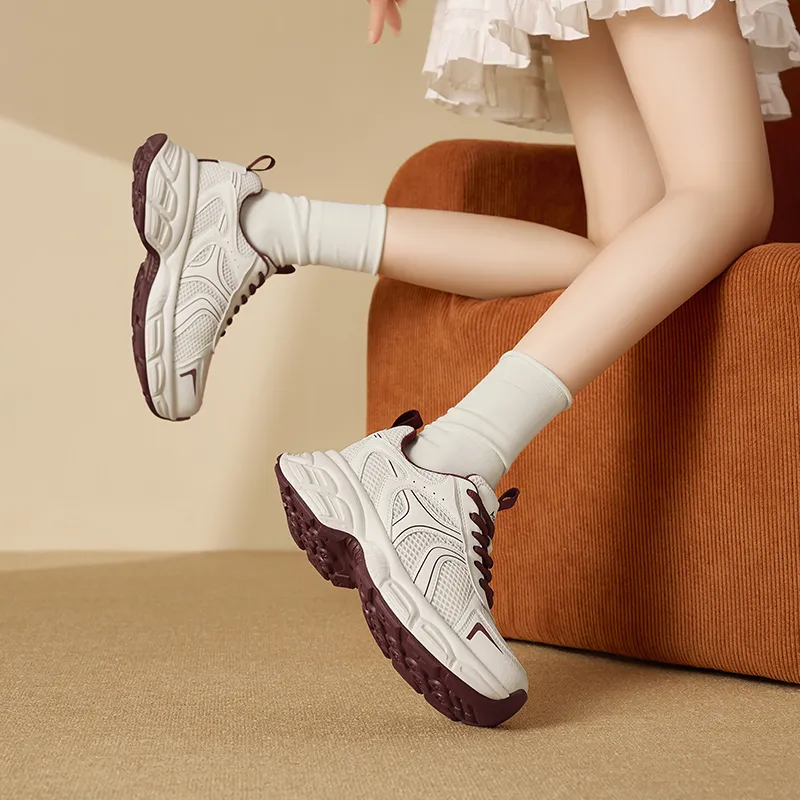 AGSDON Height Increasing Low Top Chunky Sneakers 5cm Women's-3