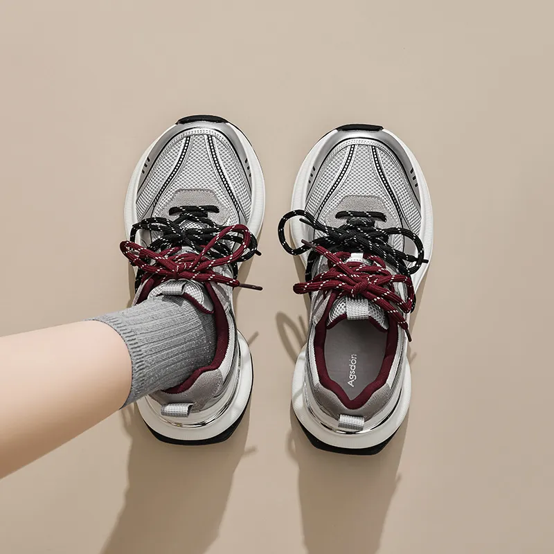 AGSDON Breathable Low-Top Chunky Sneakers Women's-5