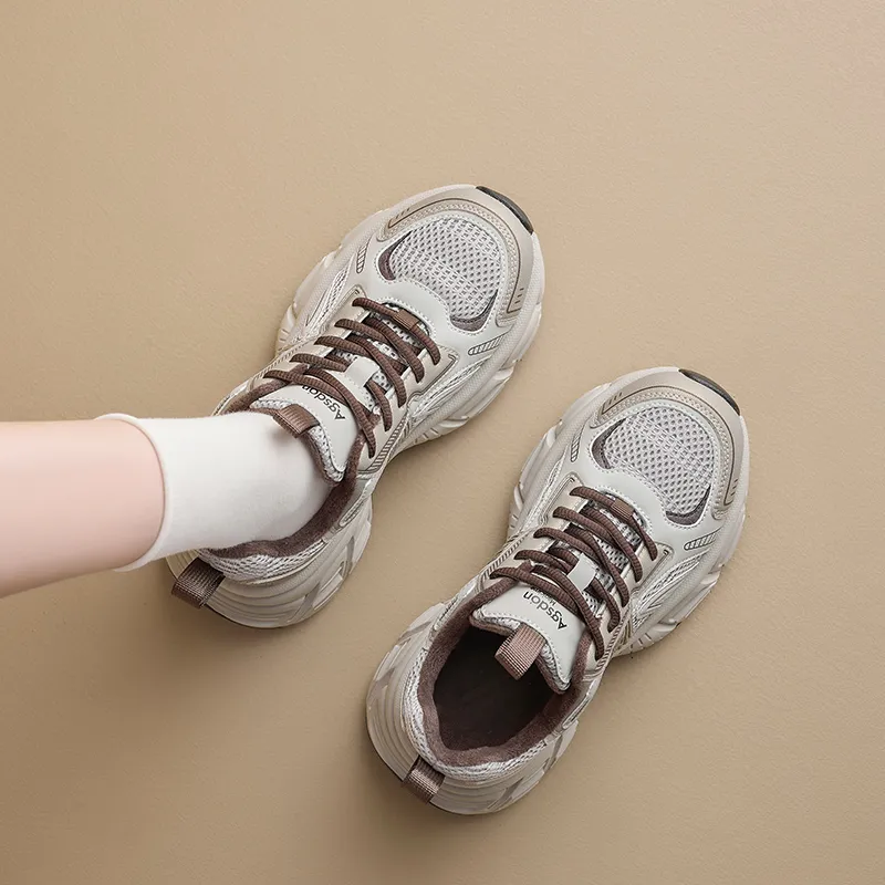 AGSDON Height Increasing Warmth Low-Top Chunky Sneakers Women's-5