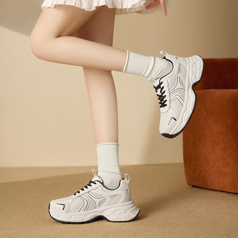 AGSDON Height Increasing Low Top Chunky Sneakers 5cm Women's-9