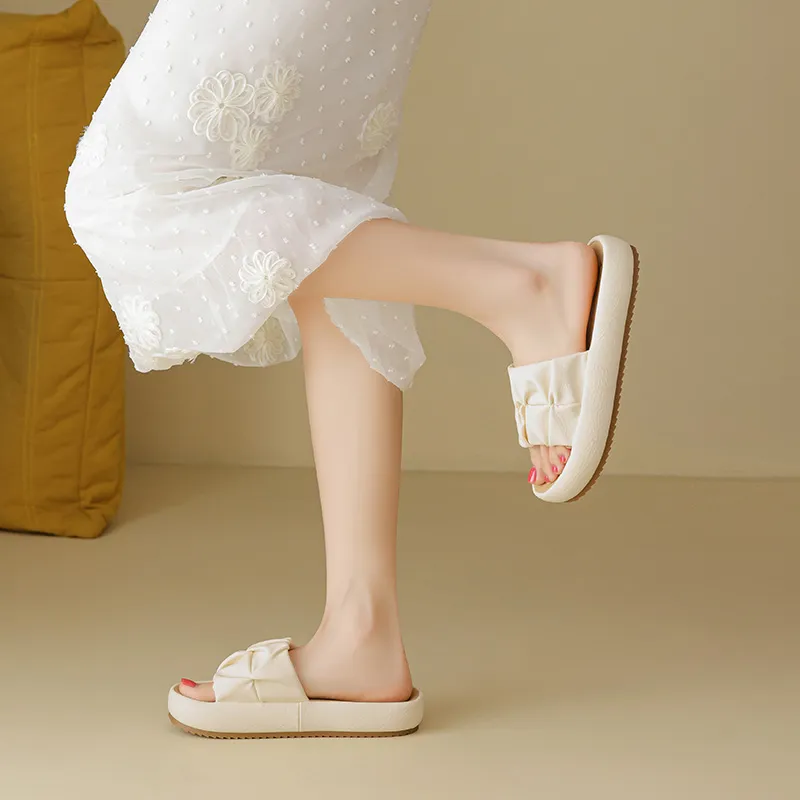 AGSDON Slide Slippers Women's Beige/Pink/Yellow-3