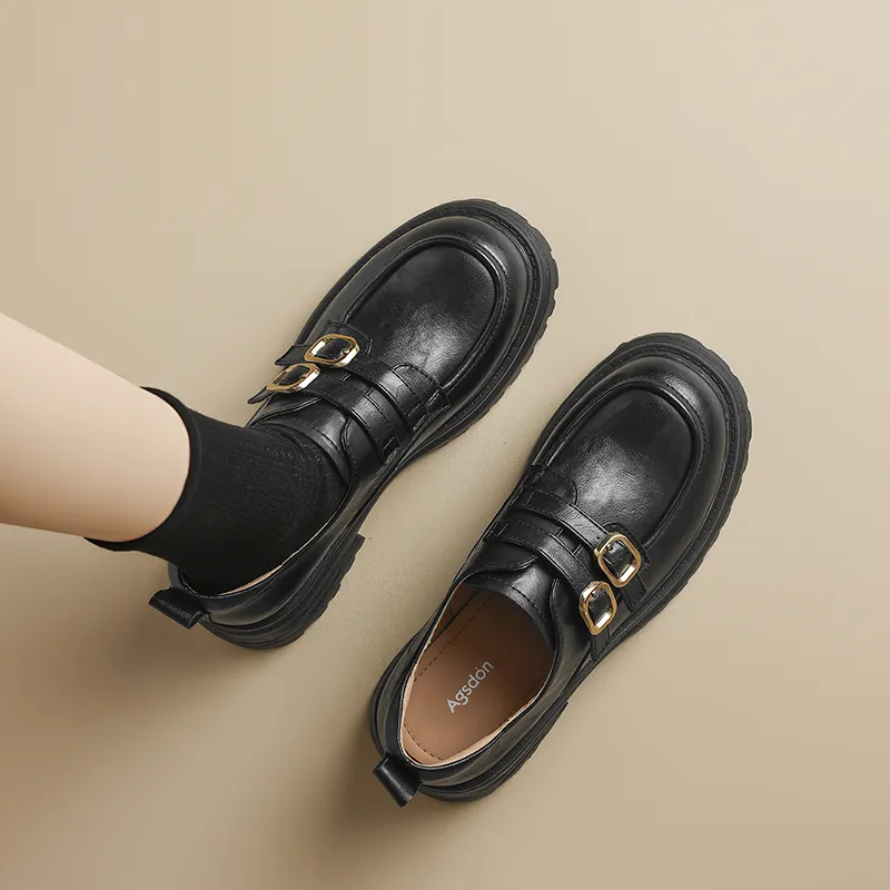 AGSDON Loafers Women's Black/Brown-6