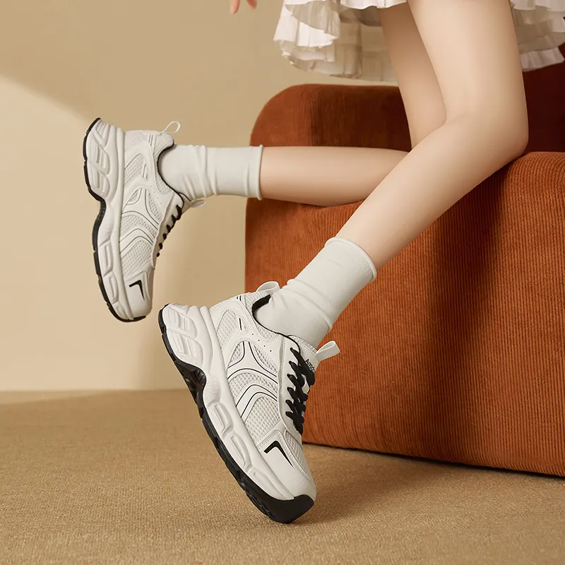 AGSDON Height Increasing Low Top Chunky Sneakers 5cm Women's-10