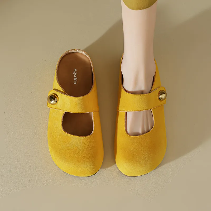 AGSDON Abrasion Resistant Closed Toe Slippers 3.5cm Women's-10