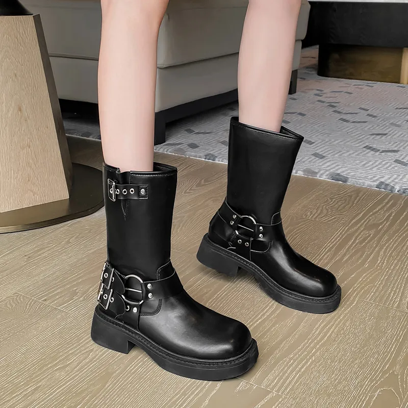 AGSDON Ankle Boots 4cm Women's Brown-8
