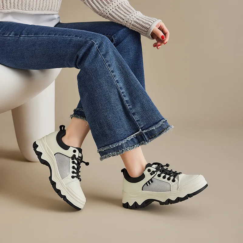 AGSDON Breathable, Height Enhancing, Lightweight Low Top Casual Shoes Women's-9
