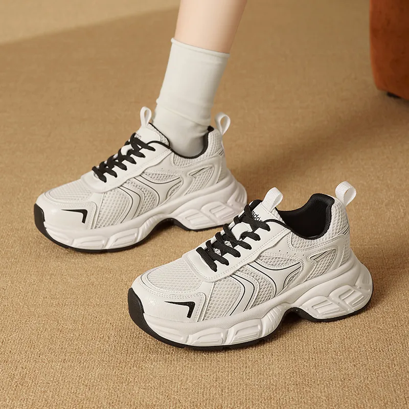 AGSDON Height Increasing Low Top Chunky Sneakers 5cm Women's-12