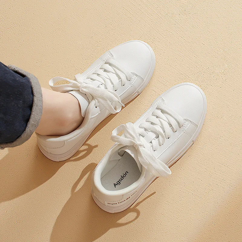 AGSDON Stylish Skateboarding Shoes Women's White-2