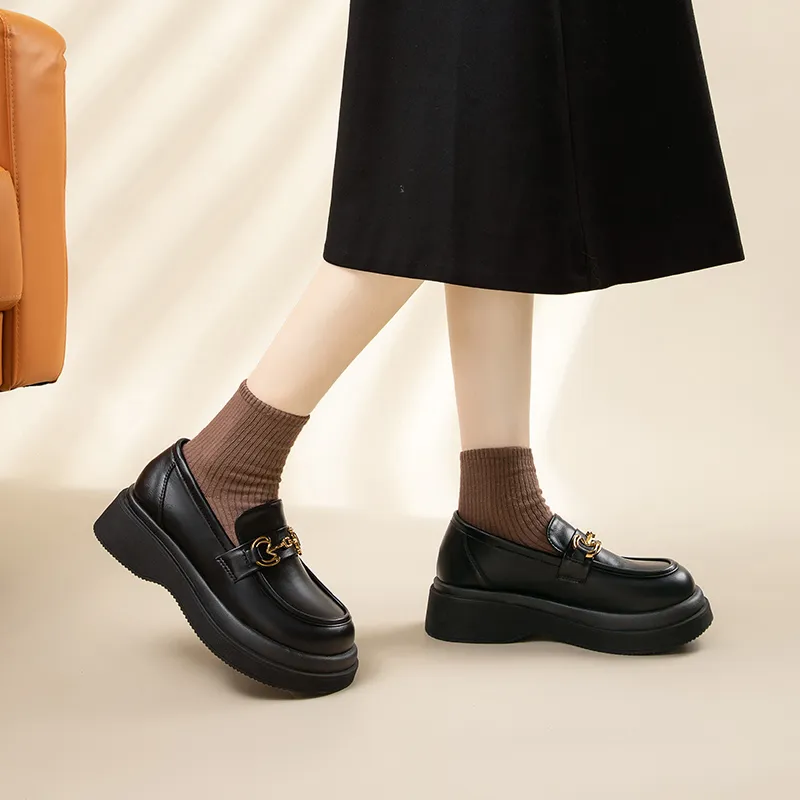 AGSDON Loafers Women's Black/Beige Apricot-5