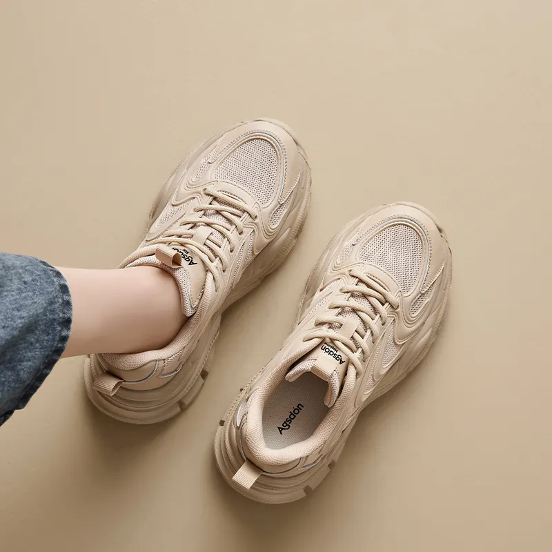 AGSDON Breathable Low Top Chunky Sneakers 6cm Women's-11