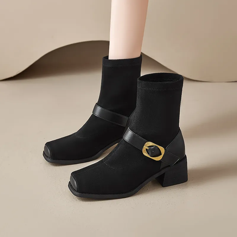 AGSDON Ankle Boots Women's Black/Brown-4