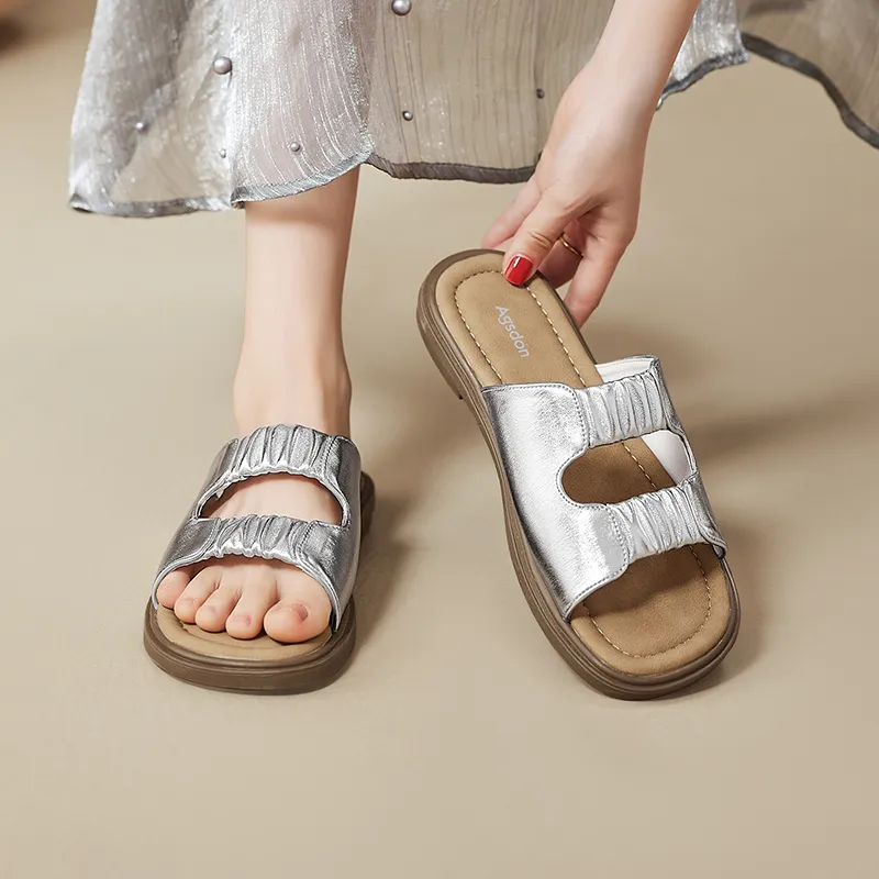 AGSDON Rubber Sole Abrasion Resistant Slide Slippers Women's-9
