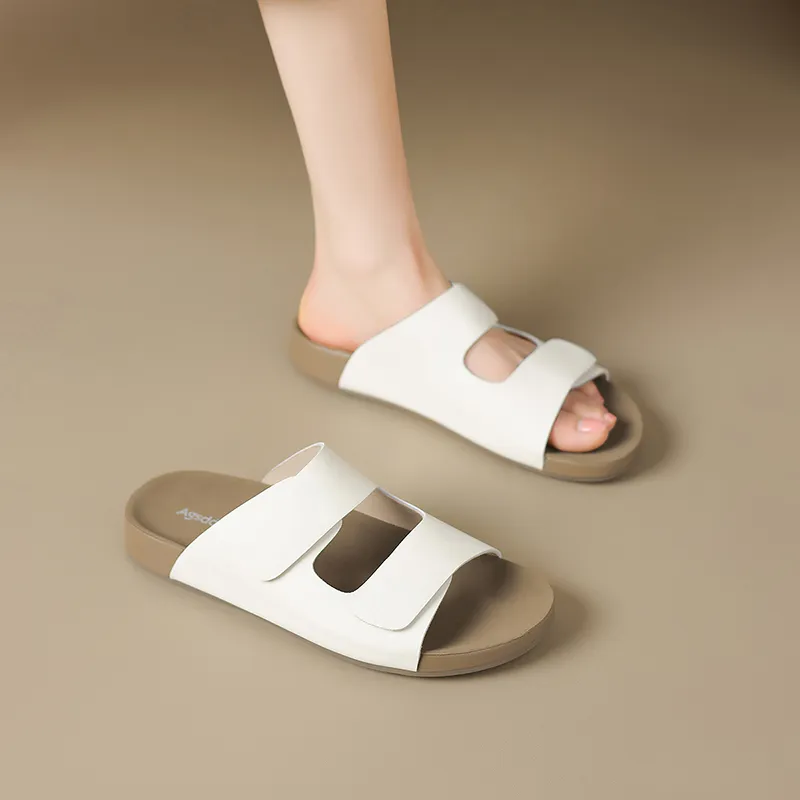AGSDON Slide Slippers Women's Apricot/Beige/Pink-9