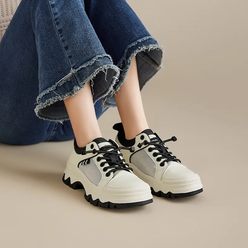 AGSDON Breathable, Height Enhancing, Lightweight Low Top Casual Shoes Women's-10