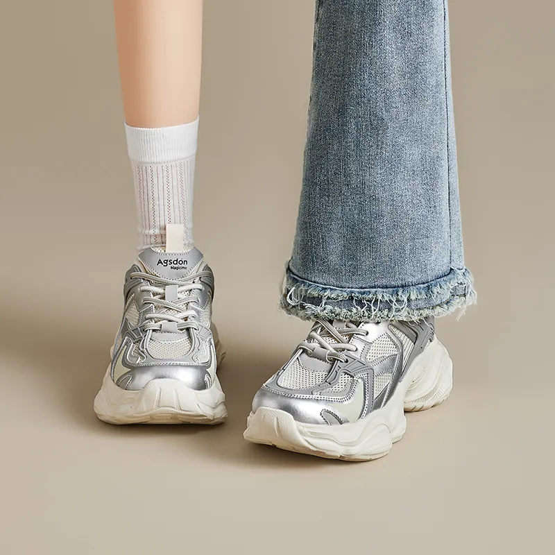 AGSDON Lightweight Low Top Chunky Sneakers Women's-6