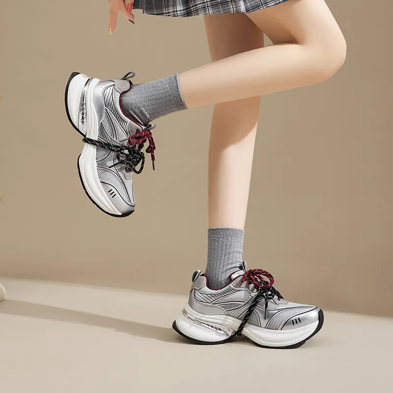 AGSDON Breathable Low-Top Chunky Sneakers Women's-3