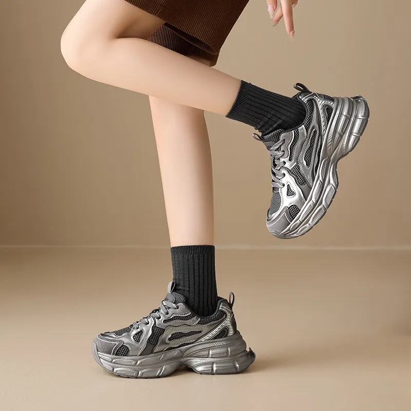 AGSDON Breathable Low-Top Chunky Sneakers Women's-2