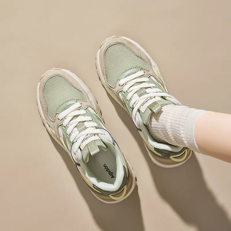 AGSDON Height Increasing Low-Top Casual Shoes Women's-11