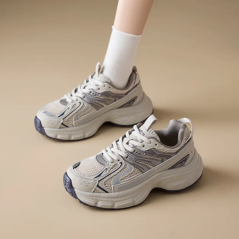 AGSDON Height Increasing Low Top Chunky Sneakers 4cm Unisex-2