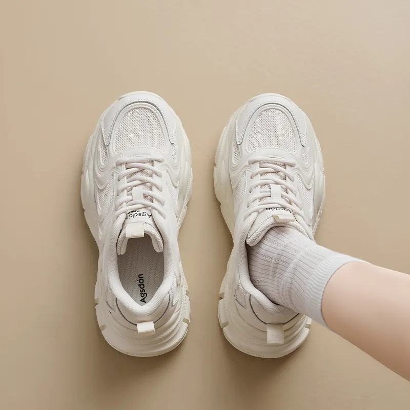 AGSDON Breathable Low Top Chunky Sneakers 6cm Women's-5