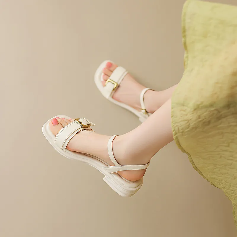 AGSDON Strap Sandals 3cm Women's Silver-10