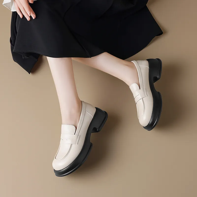 AGSDON Loafers Women's Black/Beige-11