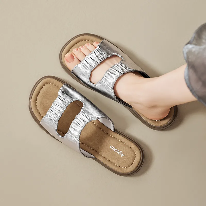 AGSDON Rubber Sole Abrasion Resistant Slide Slippers Women's-10