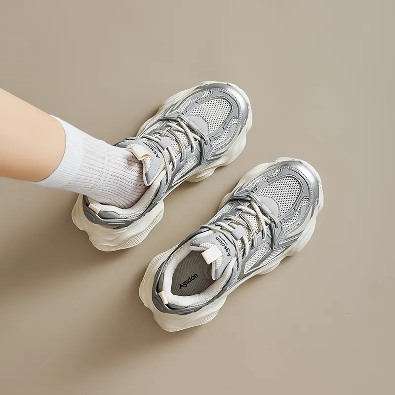 AGSDON Lightweight Low Top Chunky Sneakers Women's-3